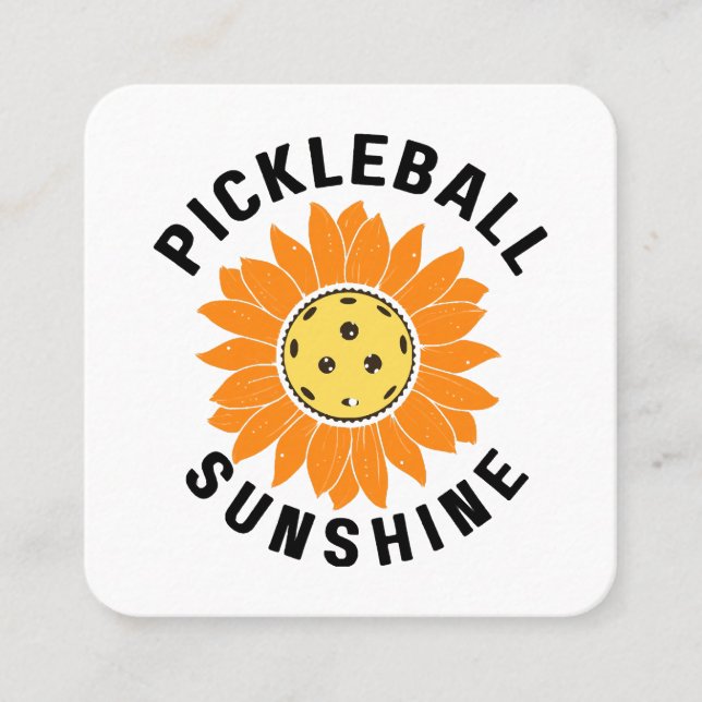 Tarjeta De Visita Cuadrada Pickleball sol (Anverso)