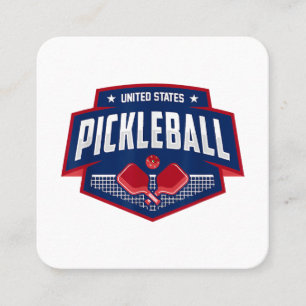 Tarjeta De Visita Cuadrada Pickleball Support Team Pickleball Player USA
