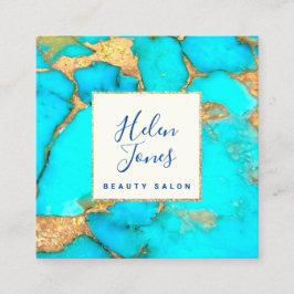 Tarjeta De Visita Cuadrada piedra turquesa