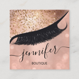 Tarjeta De Visita Cuadrada Piel Artista de maquillaje profesional de extensi