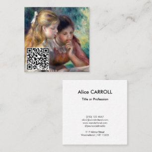 Tarjeta De Visita Cuadrada Pierre-Auguste Renoir - The Reading - QR Code