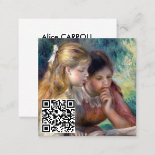Tarjeta De Visita Cuadrada Pierre-Auguste Renoir - The Reading - QR Code