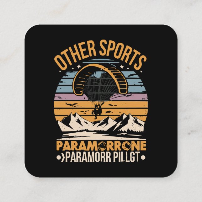 Tarjeta De Visita Cuadrada Piloto de paramotor paramotoring (Reverso)