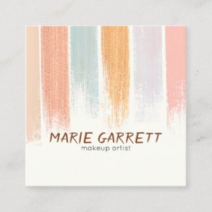Tarjeta De Visita Cuadrada Pincel de color de agua Boho golpea a Guay