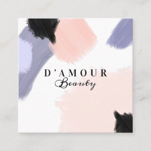 Tarjeta De Visita Cuadrada Pincel de pinturas abstractas artísticas y moderna