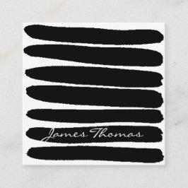 Tarjeta De Visita Cuadrada Pinceladas negras simples