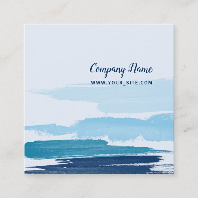 Tarjeta De Visita Cuadrada Pinceles de agua (Anverso)