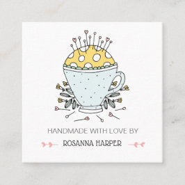 Tarjeta De Visita Cuadrada Pincushion Quilter Saving Biz