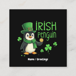 Tarjeta De Visita Cuadrada Pingüino irlandés, una mezcla afortunada de divers