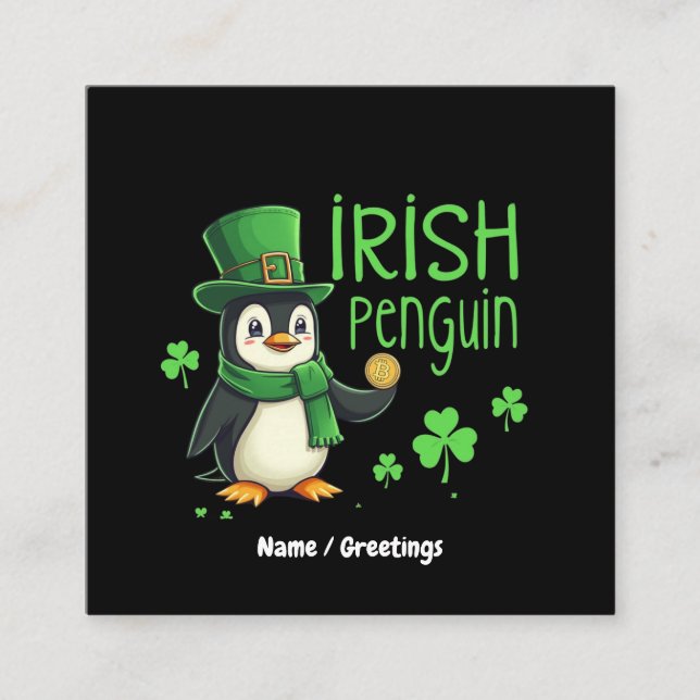 Tarjeta De Visita Cuadrada Pingüino irlandés, una mezcla afortunada de divers (Anverso)
