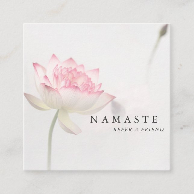 Tarjeta De Visita Cuadrada © Pinkish White Lotus Holistic Health Referral (Anverso)