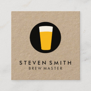 Tarjeta De Visita Cuadrada Pinta con el logotipo de cerveza Blanco negro