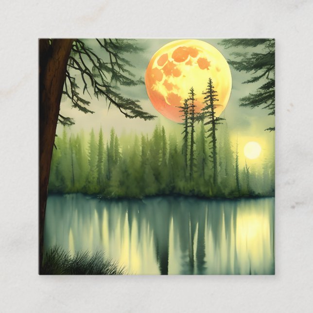 Tarjeta De Visita Cuadrada Pintado de aceite absolutamente asombroso de un má (Anverso)