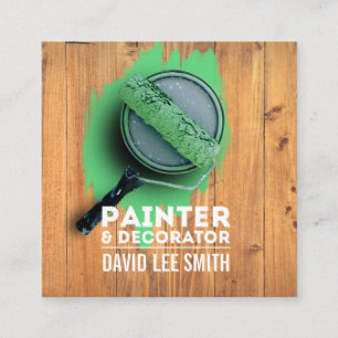Tarjeta De Visita Cuadrada Pintador profesional y decorador