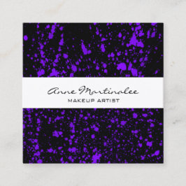 Tarjeta De Visita Cuadrada Pintar púrpura salpicar en negro