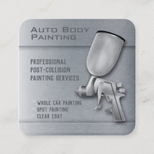 Tarjeta De Visita Cuadrada Pintura automática de cuerpo   Profesional