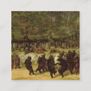 Tarjeta De Visita Cuadrada Pintura de baile del oso - barba William Holbrook