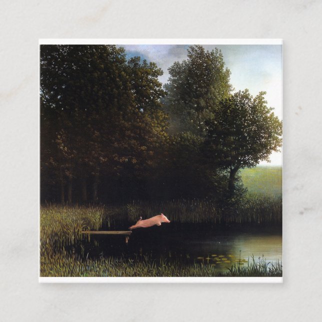 Tarjeta De Visita Cuadrada Pintura de cerdo de Kohler (Anverso)