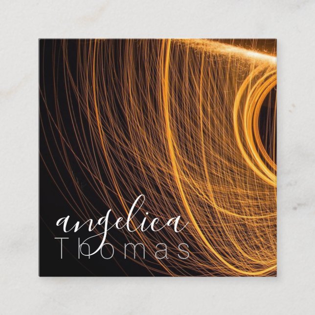 Tarjeta De Visita Cuadrada Pintura de luz abstracta | Expreso (Anverso)
