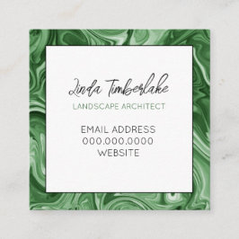 Tarjeta De Visita Cuadrada Pintura de mármol Moda PERSONALIZADA Blanco negro