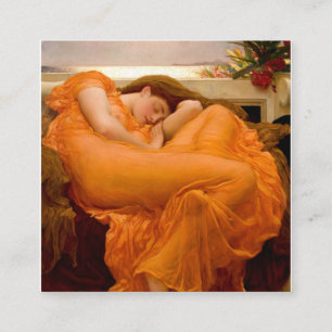 Tarjeta De Visita Cuadrada Pintura Flamante De Junio De Frederic Leighton