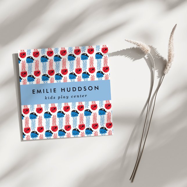 Tarjeta De Visita Cuadrada Pirate Jellyfish, Play Center, Centro de Actividad (Subido por el creador)