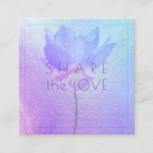 Tarjeta De Visita Cuadrada PixDezines Blue Lotus comparte el amor