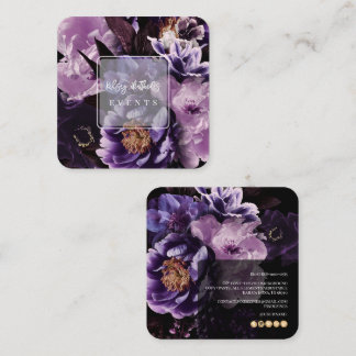 Tarjeta De Visita Cuadrada PixDezines Dark Moody Flowers