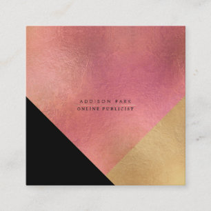 Tarjeta De Visita Cuadrada PixDezines Elegant Faux Gold Red Copper