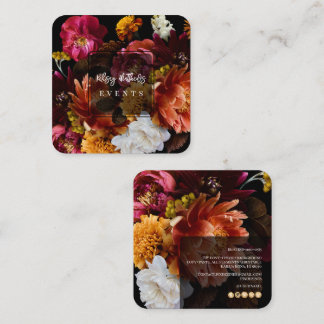 Tarjeta De Visita Cuadrada PixDezines Moody Botanical Flowers Ranunculus