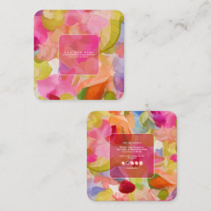 Tarjeta De Visita Cuadrada PixDezines O'kika Flores de Acuarela, Orquídeas