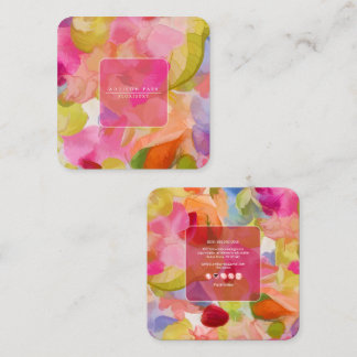 Tarjeta De Visita Cuadrada PixDezines O'kika Flores de Acuarela, Orquídeas