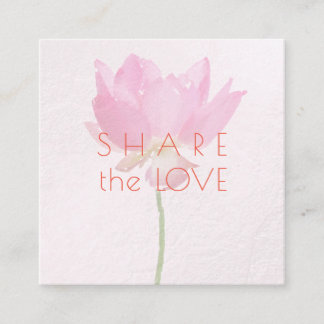 Tarjeta De Visita Cuadrada PixDezines Pink Lotus Comparte el Amor