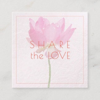 Tarjeta De Visita Cuadrada PixDezines Pink Lotus Comparte el Amor