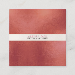 Tarjeta De Visita Cuadrada PixDezines Sencillo Elegante, Blanco Pearly + Oro