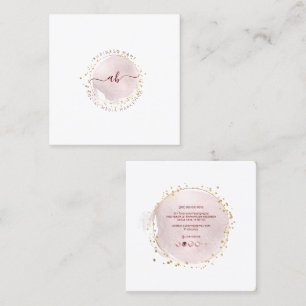 Tarjeta De Visita Cuadrada PixDezines Simple Rubor Bruske + Burgundy Sq