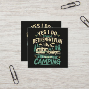 Tarjeta De Visita Cuadrada Plan de jubilación de camping