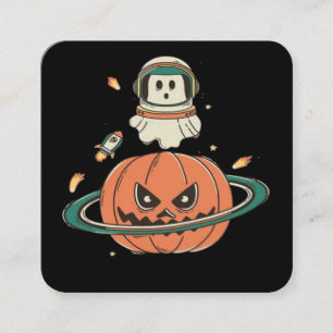 Tarjeta De Visita Cuadrada Planeta de calabaza