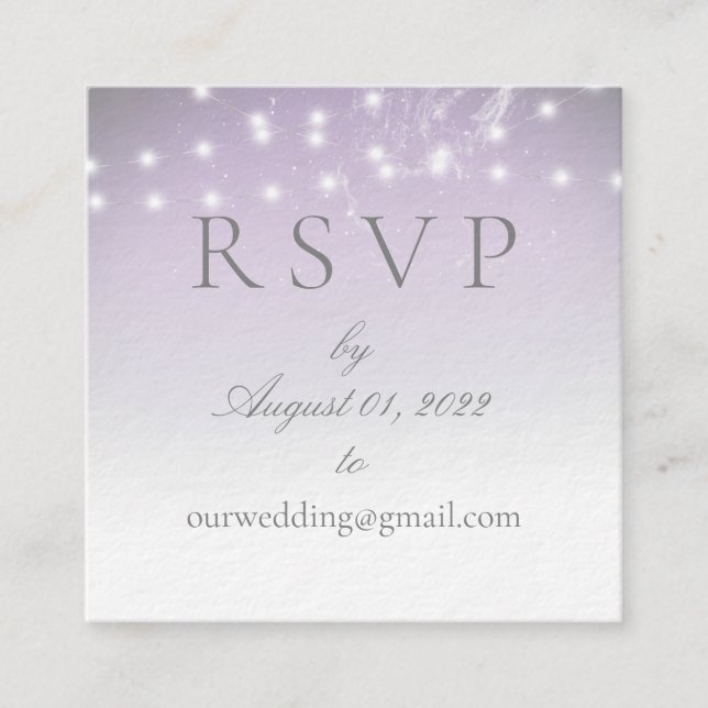 Tarjeta De Visita Cuadrada Planetario Chuppah Boda en línea RSVP (Anverso)