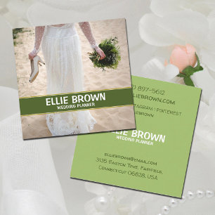 Tarjeta De Visita Cuadrada Planificador de bodas, florista