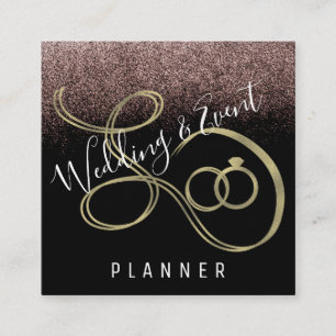 Tarjeta De Visita Cuadrada Planificador de Bodas y Eventos Anillo de Purpurin