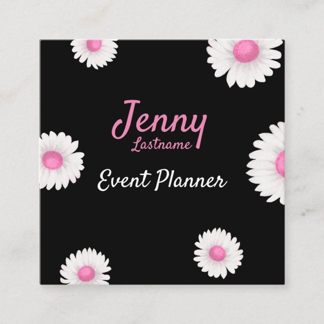 Tarjeta De Visita Cuadrada Planificador de eventos (Anverso)