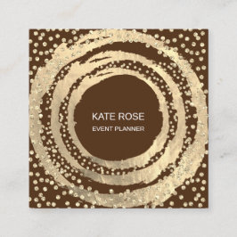 Tarjeta De Visita Cuadrada Planificador de eventos Blogger de moda Brown