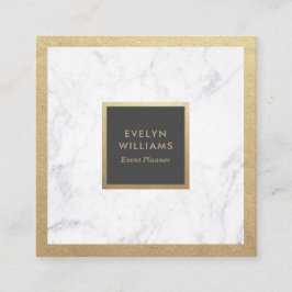 Tarjeta De Visita Cuadrada Planificador de eventos gris oscuro de lujo