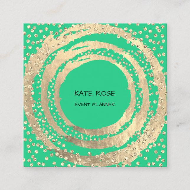 Tarjeta De Visita Cuadrada Planificador de eventos Music Media Fashion Blogge (Anverso)