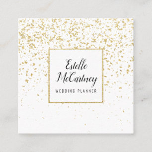 Tarjeta De Visita Cuadrada Planificador elegante del boda del purpurina