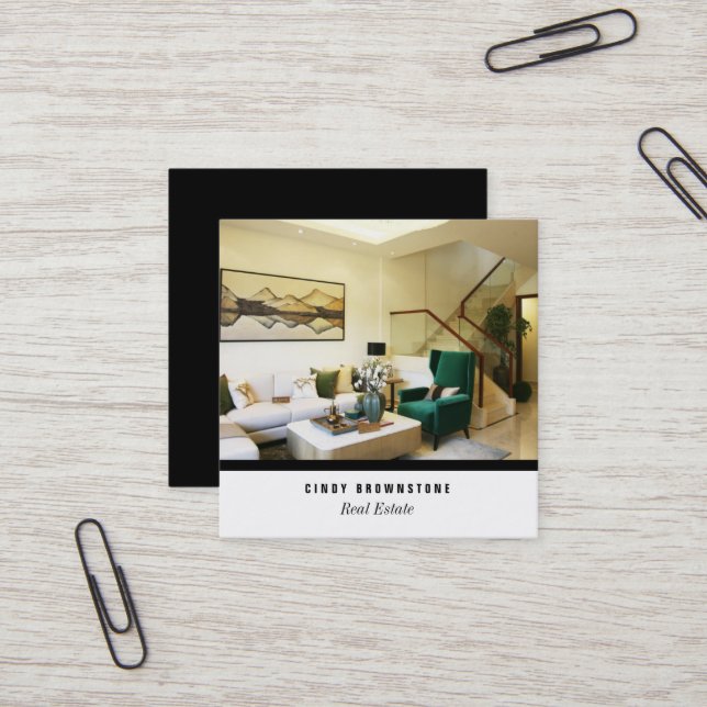 Tarjeta De Visita Cuadrada Planilla de plantilla de Personalizado fotográfico (Anverso/Reverso In Situ)