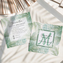Planner de eventos botánicos verdes de acuarela tr