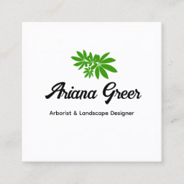 Tarjeta De Visita Cuadrada Plantas verdes árabes abandonan