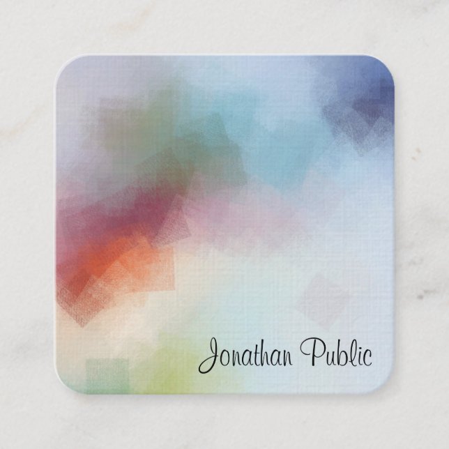 Tarjeta De Visita Cuadrada Plantilla de arte abstracta moderna personalizado  (Anverso)
